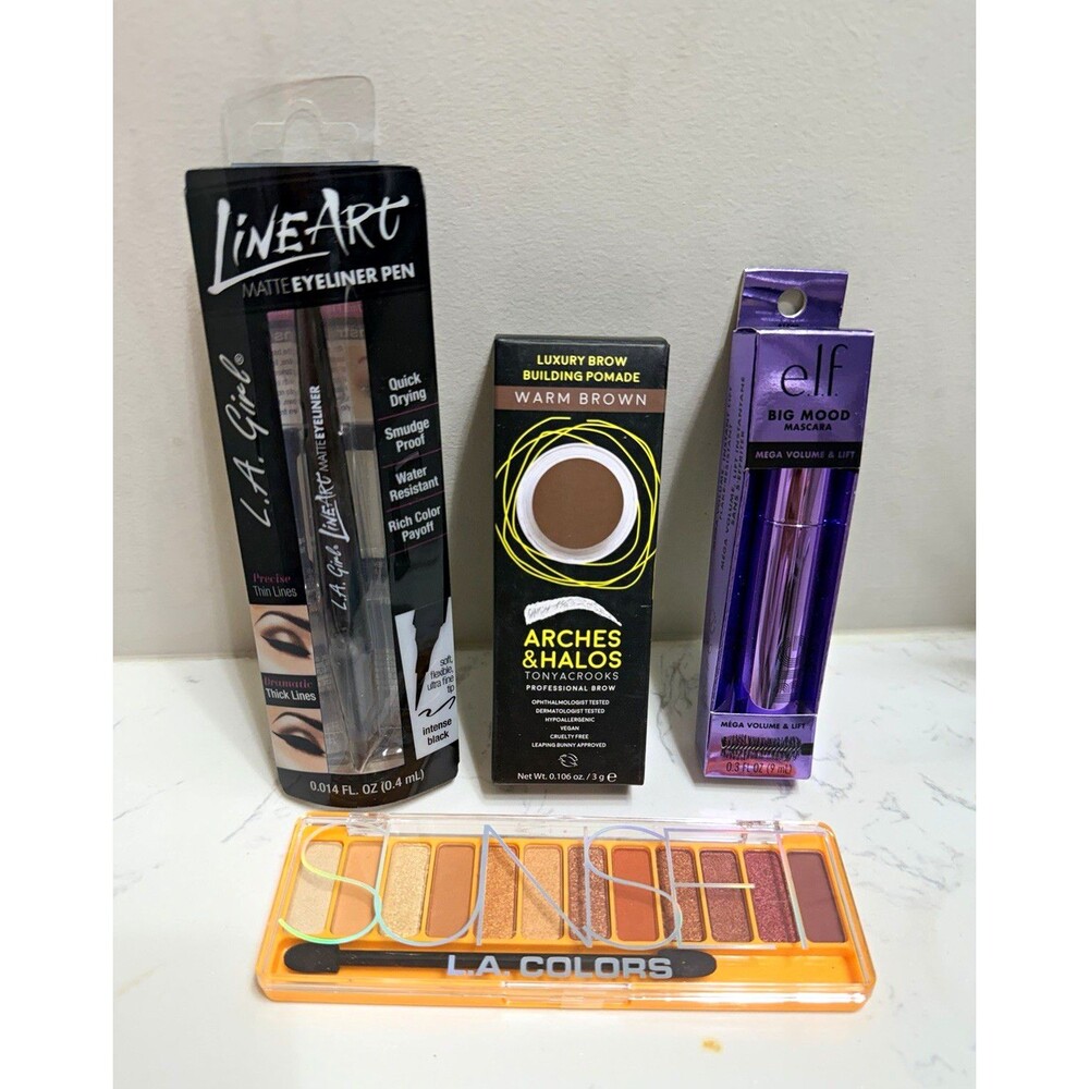 Makeup Bundle 4pc e.l.f. L.A. Colors L.A. Girl Eyeliner Brow Pomade Mascara